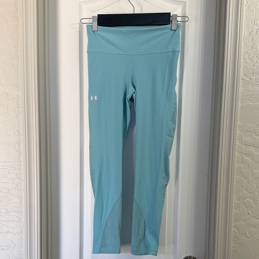 Under Armour Fitted Heat Gear Turquoise Leggings Size s/p